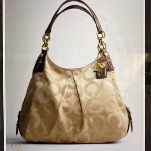 COACH Khaki Madison OpArt Sateen Maggie Bag Limited Edition